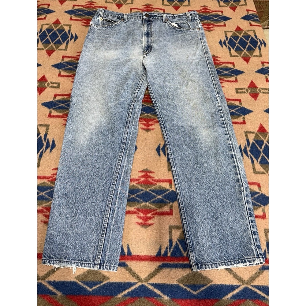 Vintage Levis 505 Orange Tab Jeans 38x34(37x29) Straight Leg Denim Distressed